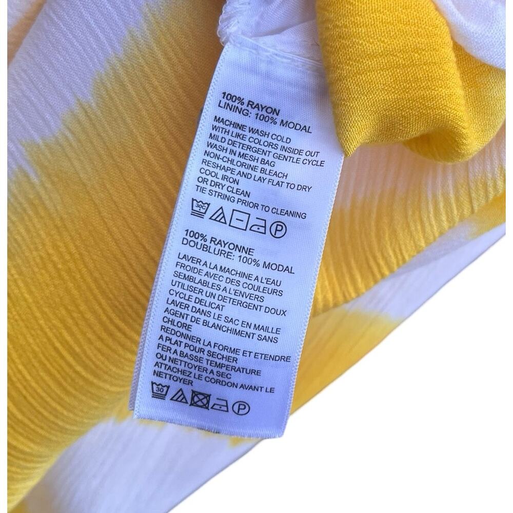 TOMMY BAHAMA Yellow‎ White Stripe Wrap Hi-Low Sleeveless Sundress Small Petite - Picture 6 of 6
